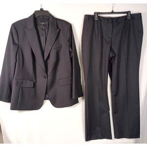 Talbots Wool Blend Pinstripe Suit Women 18W Blazer Pants Career Set EUC